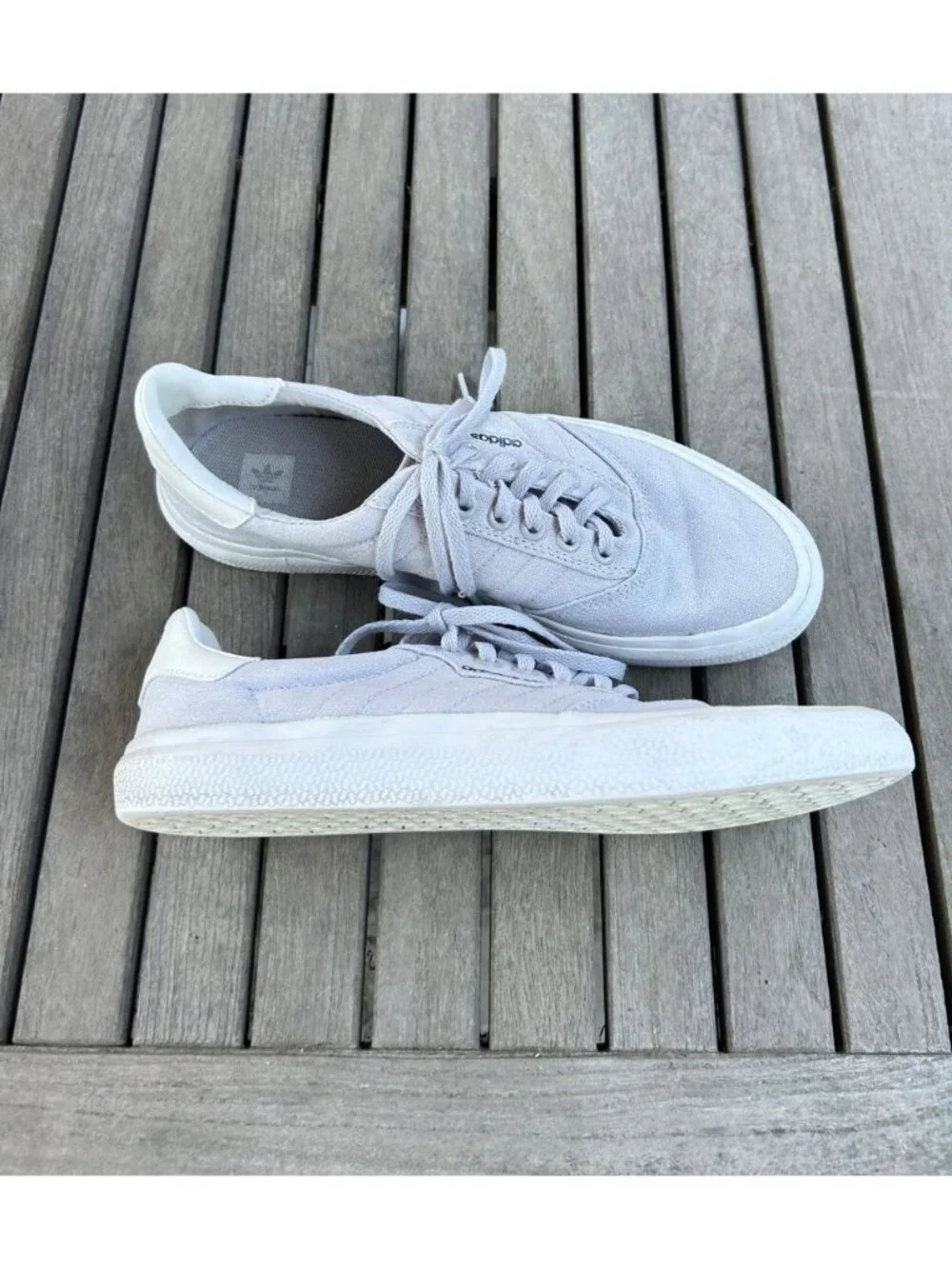 Adidas 3MC Vulc Gray Canvas Skateboarding Shoes Size Men's 8 Women's 9.5
